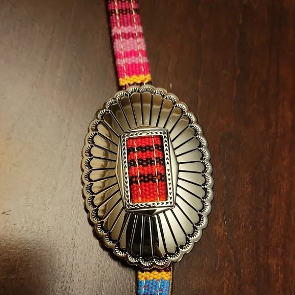 Tony Lama Multicolor Women's Belt with Silver Buckles